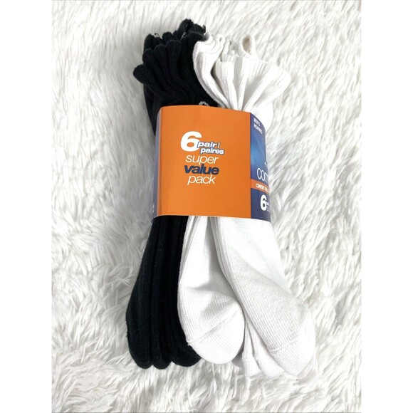 FootJoy Anckle Low Cut Socks Mens ComfortSof Golf 6 Pairs Black White Shoe 7-12 - Picture 1 of 7